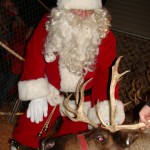 Santa checks on his reindeer